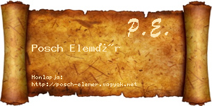 Posch Elemér névjegykártya